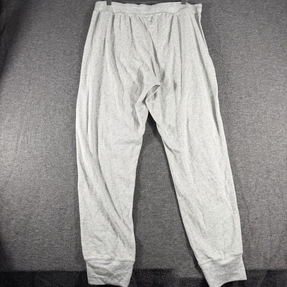 Polo Ralph Lauren Lounge Pants Mens XL Gray Waffle Knit Thermal Sleepwear Pocket